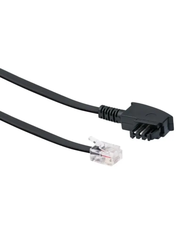 Schwaiger phone cable - 10 m - black - Svart