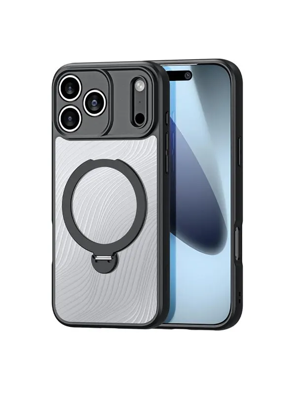 Dux Ducis Aimo Mag Case with Magnetic Ring and Stand for iPhone 17 Pro - Black