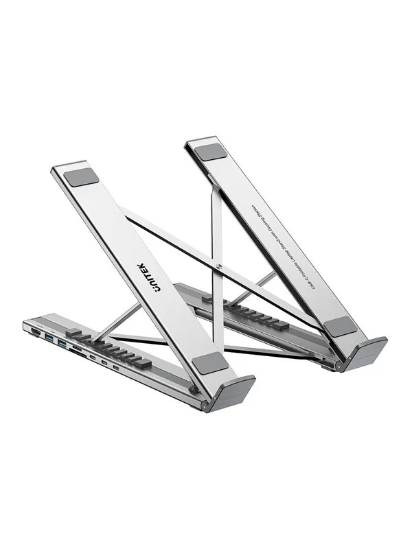 Unitek - notebook stand - foldable USB-C with docking station