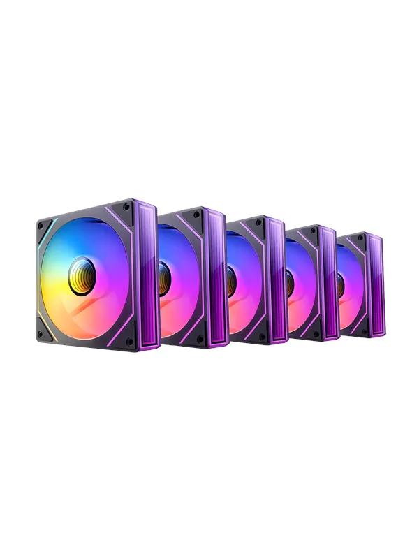 DUTZO INF 120 PWM ARGB (5-pack) - Chassi fläkt - 120mm - Svart med RGB LED - 28 dBA