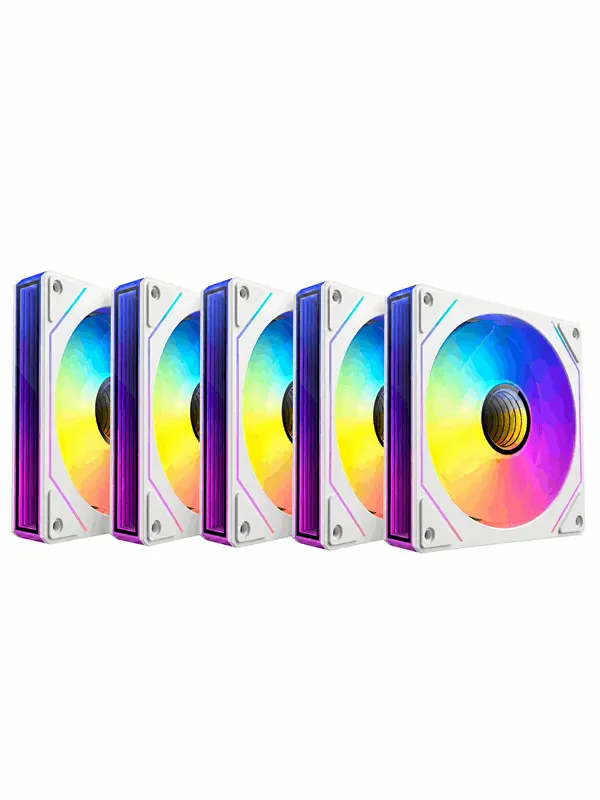 DUTZO INF 120 PWM ARGB (5-pack) - Chassi fläkt - 120mm - Vit med RGB LED - 28 dBA