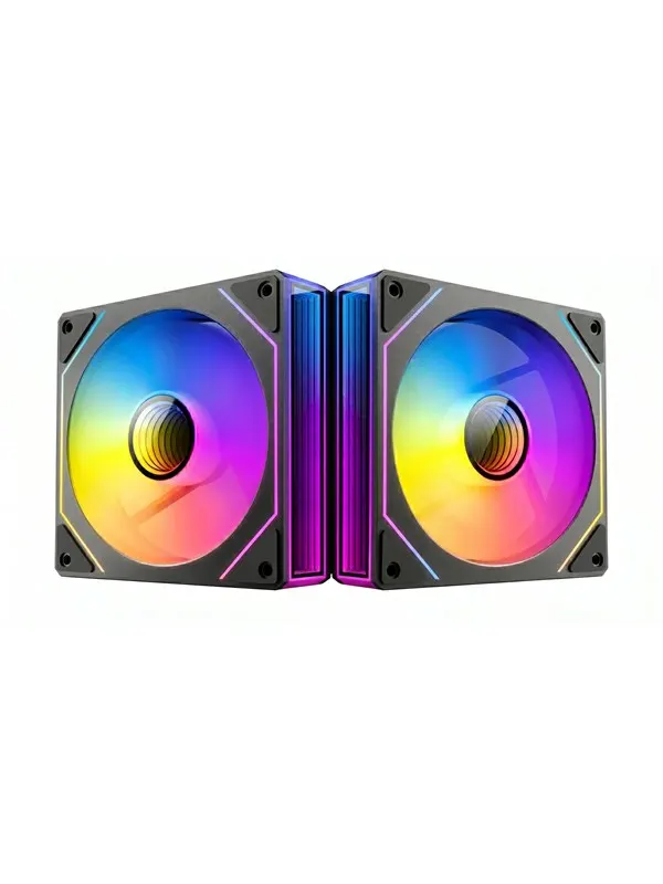 DUTZO INF 120 PWM ARGB Reverse (2-pack) - Chassi fläkt - 120mm - Svart med RGB LED - 28 dBA