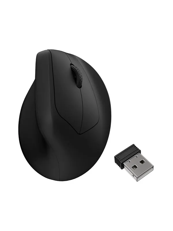 Keychron M5 Wireless Ergonomic (1K) - Ergonomisk mus - Optic - 6 knappar - Svart