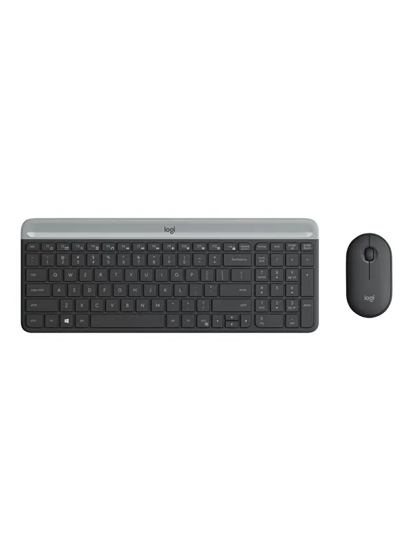 Logitech Slim Wireless Combo MK470 - Tastatur & Mus set - Tjeckiska - Grå