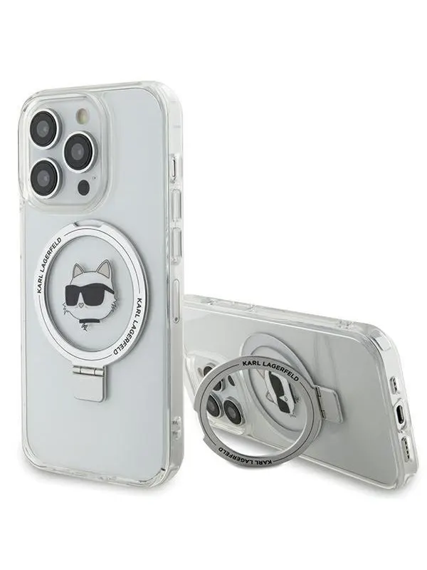 Karl Lagerfeld KLHMP15LHMRSCHH iPhone 15 Pro 6.1" white/white hardcase Ring Stand Choupette Head MagSafe