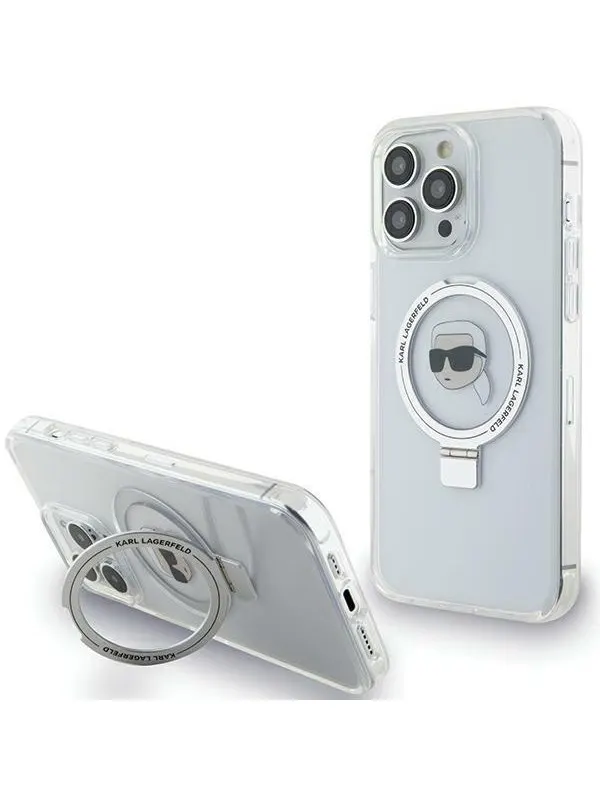 Karl Lagerfeld KLHMP15XHMRSKHH iPhone 15 Pro Max 6.7" white/white hardcase Ring Stand Karl Head MagSafe
