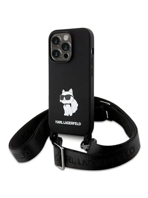 Karl Lagerfeld KLHCP15XSCBSCNK iPhone 15 Pro Max 6.7" hardcase black/black Crossbody Silicone Choupette