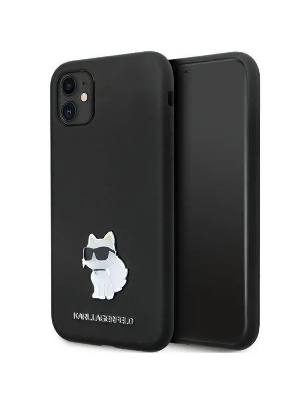 Karl Lagerfeld KLHCN61SMHCNPK case for iPhone 11 / Xr - black Silicone C Metal Pin