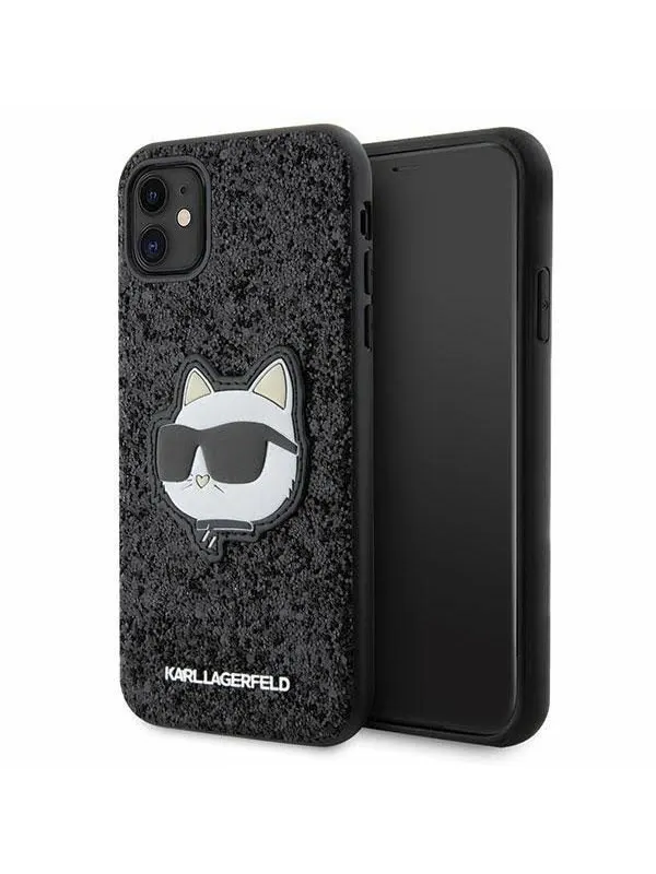 Karl Lagerfeld KLHCN61G2CPK iPhone 11 / Xr 6.1" black/black hardcase Glitter Choupette Patch