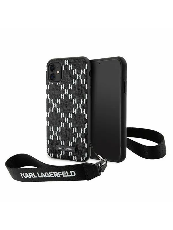 Karl Lagerfeld KLHCN61SAKLMBSK iPhone 11 / Xr 6.1" black/black hardcase Monogram Losange Saffiano