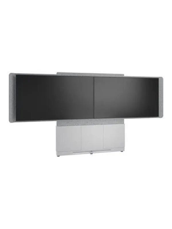 Middle Atlantic Forum stand - for 2 LCD displays / video conference system - 66" 3 bay light finish - designer white silver grey white - TAA Compliant - Max 136 kg - recommended for 55"