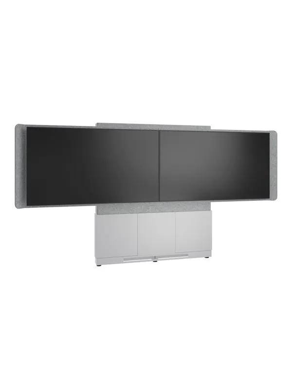 Middle Atlantic Forum stand - for 2 LCD displays / video conference system - 66" 3 bay light finish - designer white silver grey white - TAA Compliant - Max 132 kg - recommended for 75"