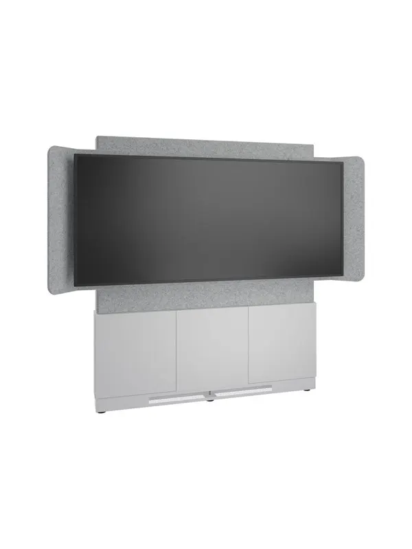 Middle Atlantic Forum stand - for LCD display / video conferencing system - 66" 3 bay light finish - designer white silver grey white - TAA Compliant - Max 102 kg - recommended for 81"