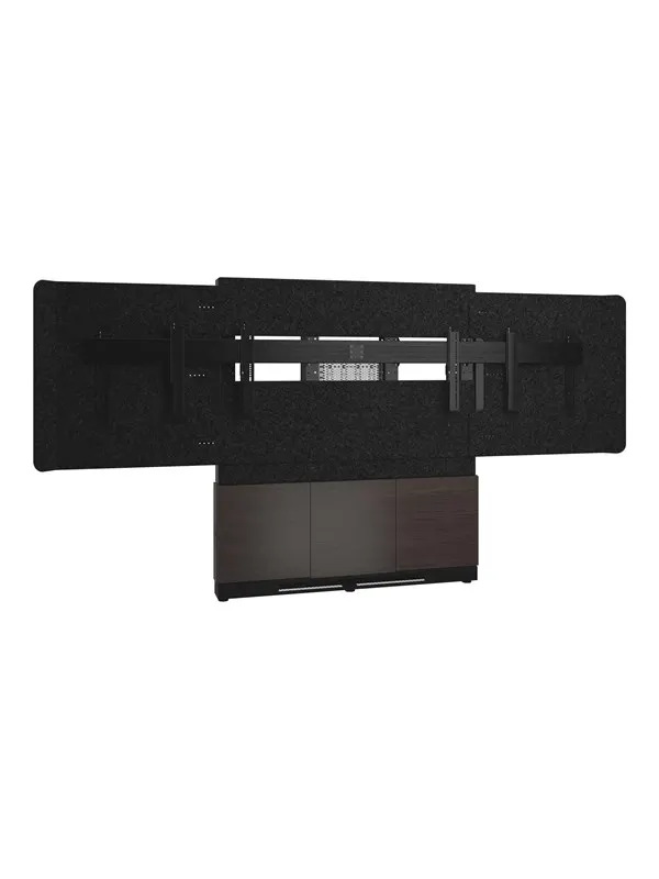 Middle Atlantic Forum stand - for 2 LCD displays / video conference system - 66" 3 bay dark finish - asian night charcoal grey black - TAA Compliant - Max 136 kg - recommended for 75"