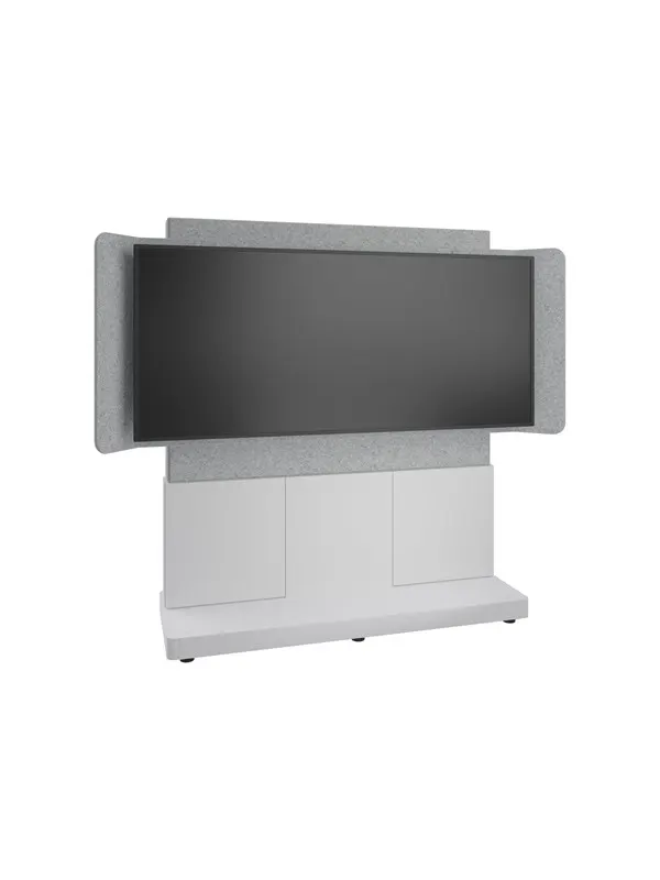 Middle Atlantic Forum stand - for LCD display / video conferencing system - 66" 3 bay light finish - designer white silver grey white - TAA Compliant - Max 102 kg - recommended for 81"