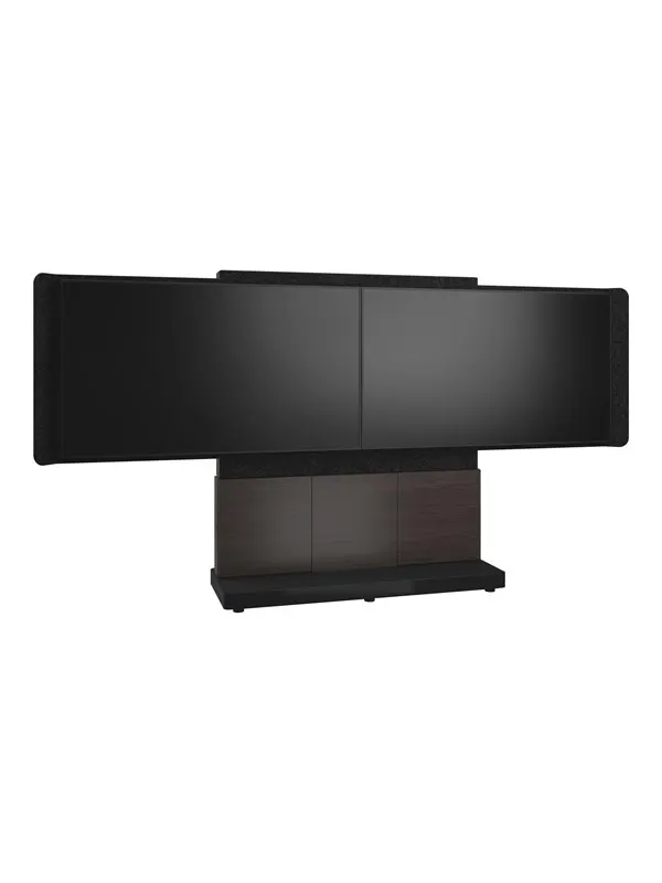 Middle Atlantic Forum stand - for 2 LCD displays / video conference system - 66" 3 bay dark finish - asian night black charcoal grey - TAA Compliant - Max 136 kg - recommended for 65"