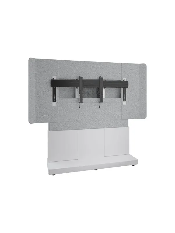 Middle Atlantic Forum stand - for LCD display / video conferencing system - 66" 3 bay light finish - designer white silver grey white - TAA Compliant - Max 68 kg - recommended for 80"-85"