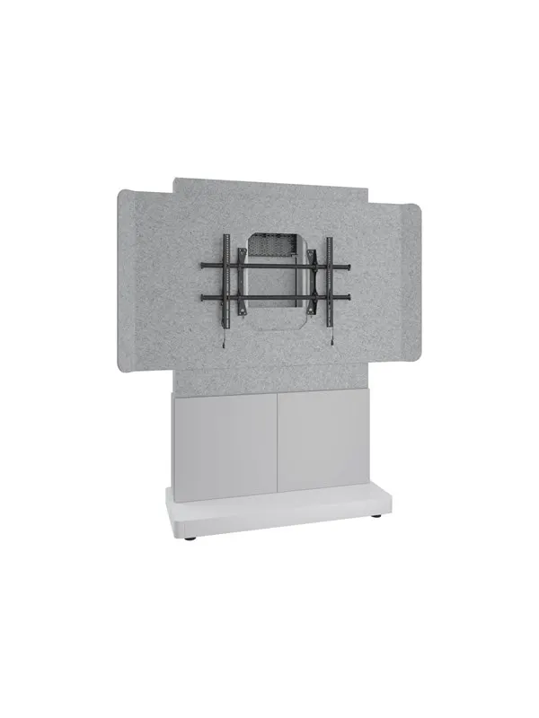 Middle Atlantic Forum stand - for LCD display / video conferencing system - 48" 2 bay light finish - designer white silver grey white - TAA Compliant - Max 68 kg - recommended for 65"