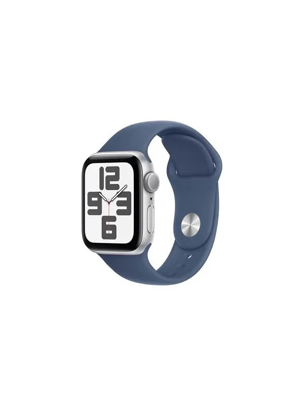 Apple Watch SE GPS 44mm - Silver Aluminium Case with Denim Sport Band - M/L