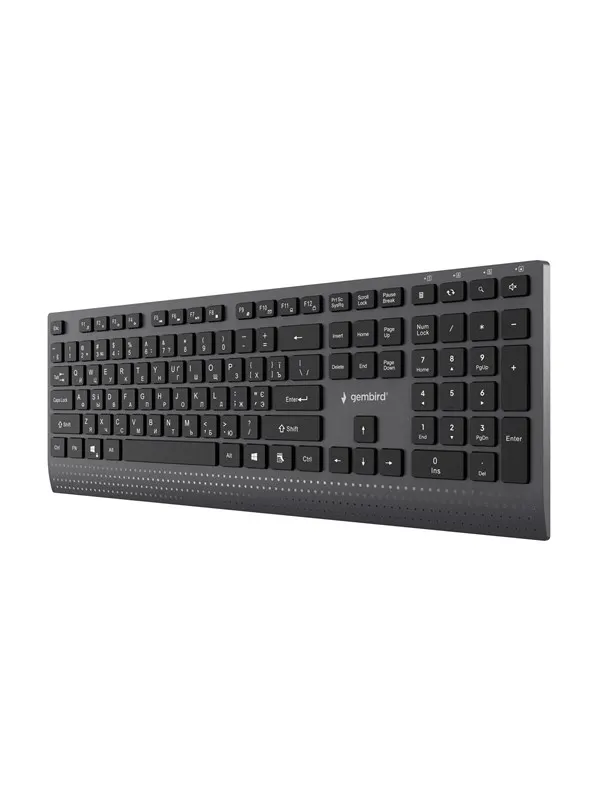 Gembird - keyboard - slim multimedia full size - Cyrillic - black Input Device - Tangentbord - Cyrillic - Svart