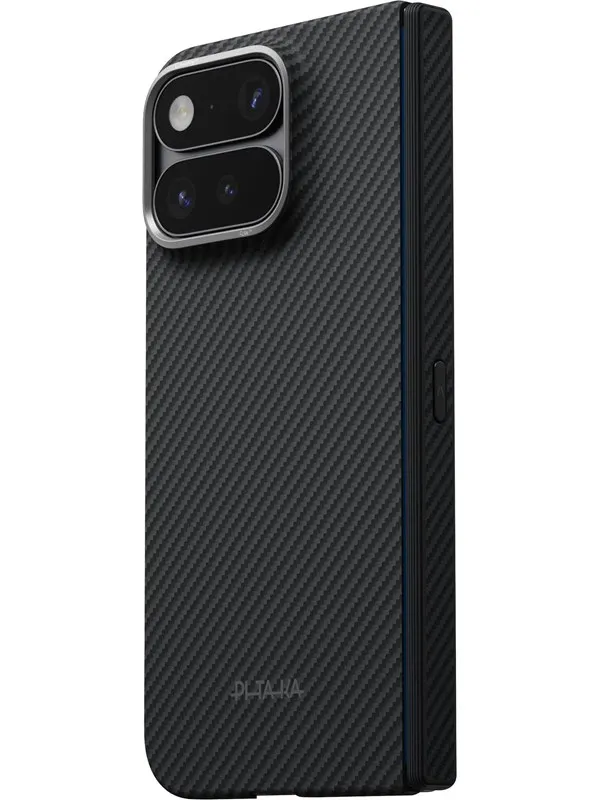 PITAKA Edge Case - Back Cover with central Axis - Black/Grey Twill - Google Pixel 11 Pro Fold