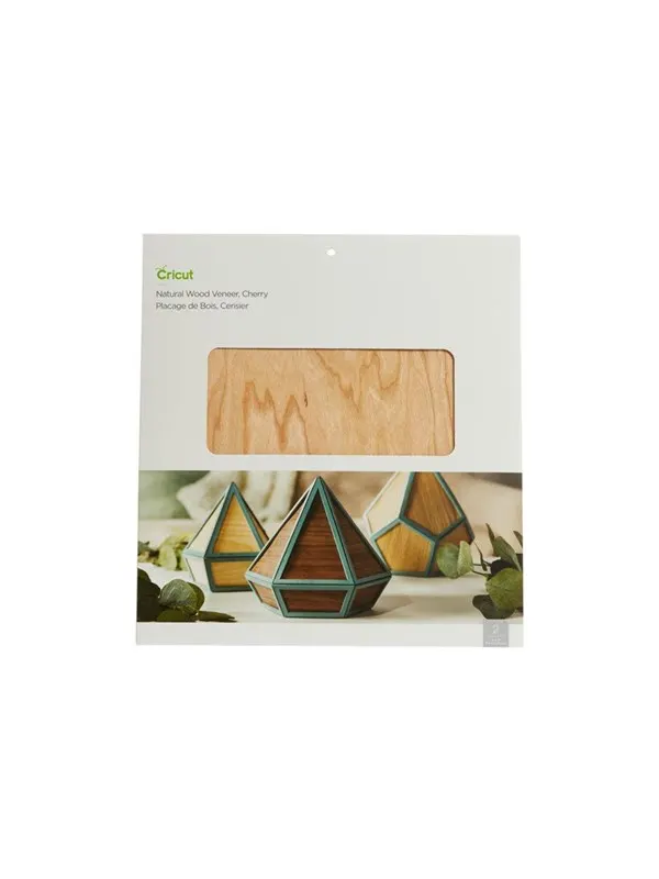 Cricut Natural Wood Veneer - craft material - 305 x 305 mm - 2 sheets - cherry - wood