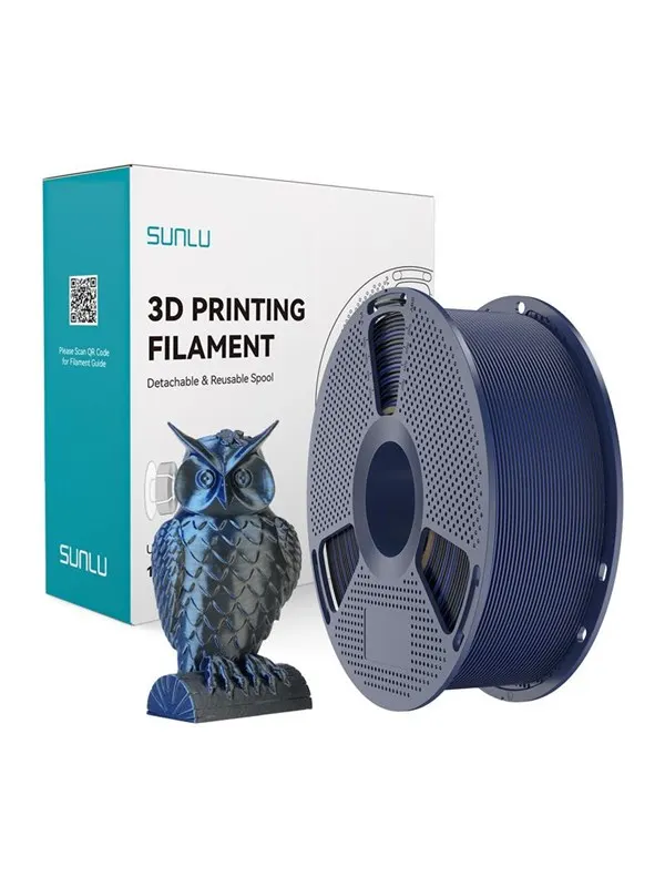 Sunlu PLA+ Silk Dual-Color Filament - Black and Blue
