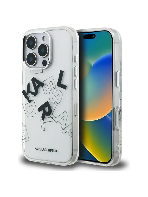 Karl Lagerfeld IML Sketched Graphic Case for iPhone 16 Pro - Clear