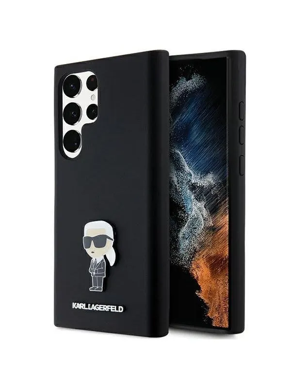 Karl Lagerfeld Silicone Ikonik Metal Pin case for Samsung Galaxy S23 Ultra - black