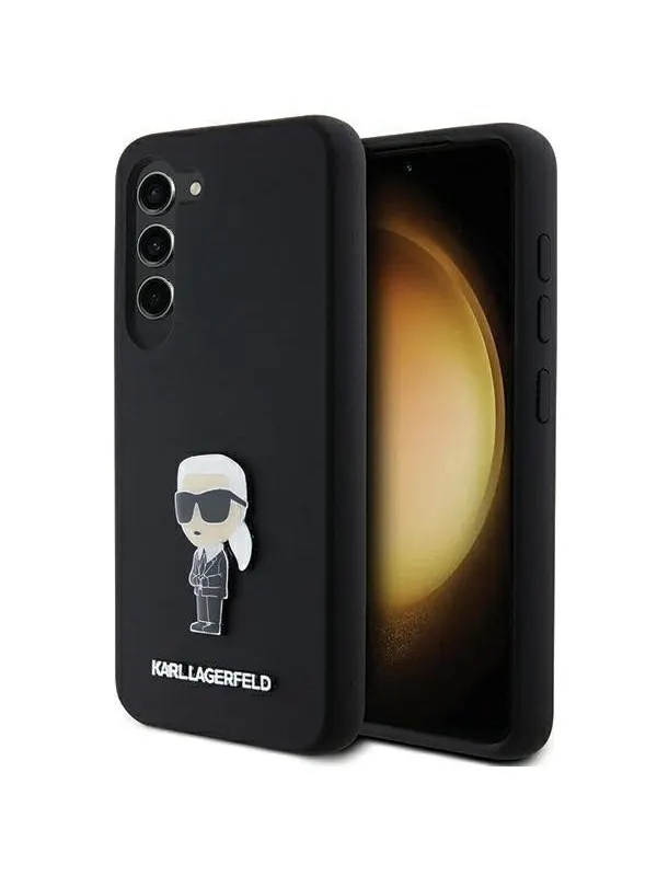 Karl Lagerfeld Silicone Ikonik Metal Pin case for Samsung Galaxy S23 - black