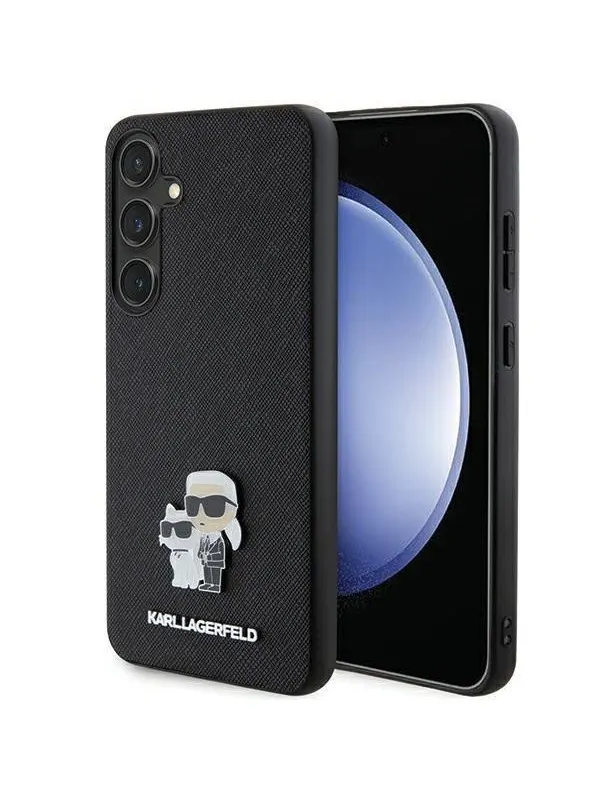 Karl Lagerfeld KLHCS24SPSAKCMPK S24 S921 hardcase black/black Saffiano Karl & Choupette Metal Pin