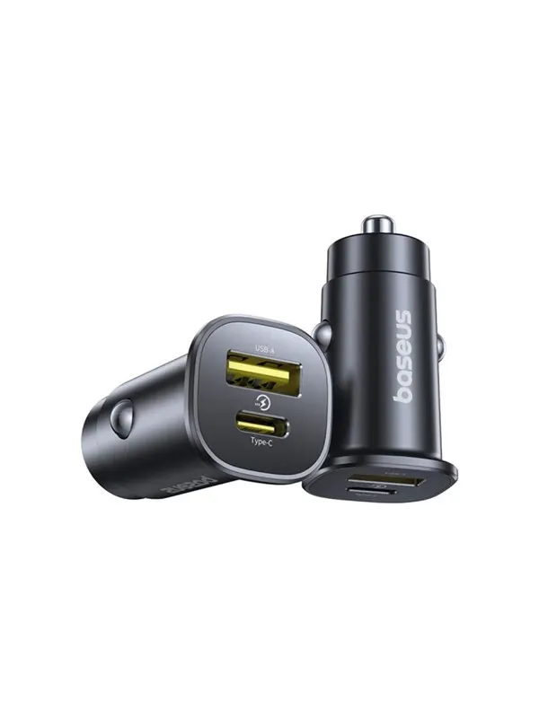 Baseus GoTrip USB-C / USB-A 30W Car Charger - Black