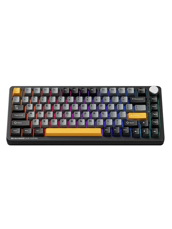 Machenike K600-B82W Wireless Mechanical Backlit Gaming Keyboard GR Silver Switch - Black - Svart
