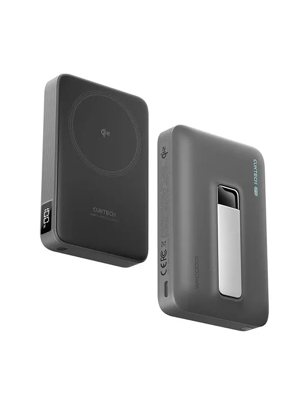 CUKTECH WPB100 10000 mAh Qi2 Magnetic Powerbank 30W with Stand - Black - 10000 mAh