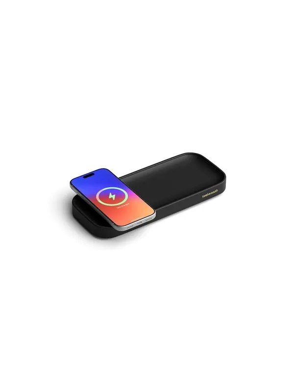 Twelve South Valet Small - Leather Charging Tray | Qi2 15W | USB-C 35W