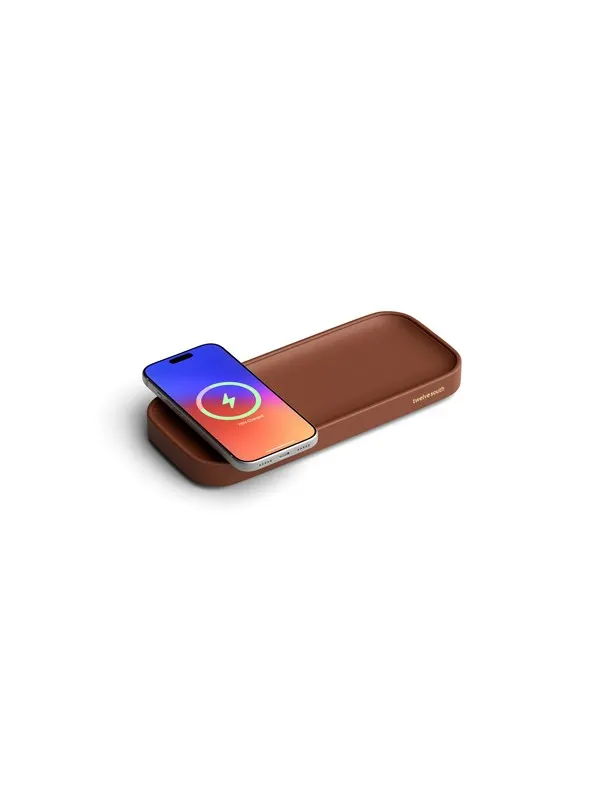Twelve South Valet Small - Leather Charging Tray | Qi2 15W | USB-C 35W