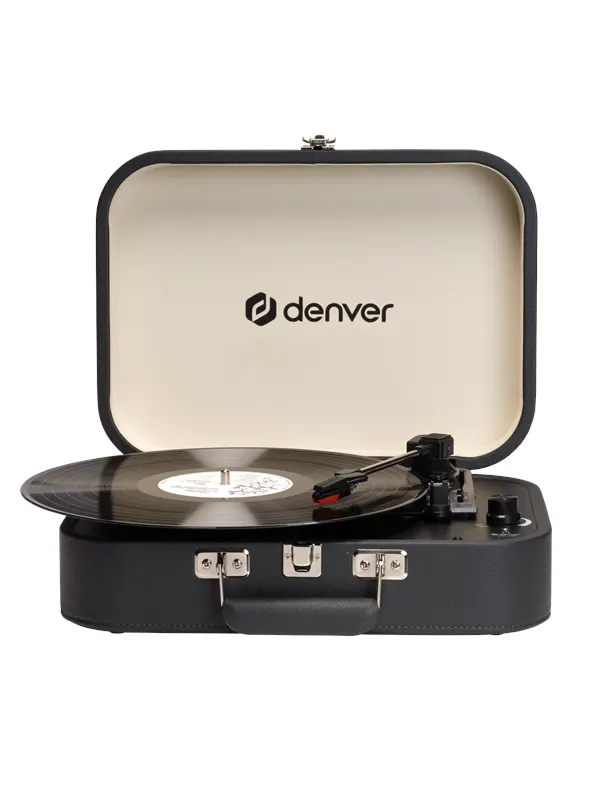 DENVER VPL-130DGR Retro designed suitcase turntable with PC recording via USB - Skivspelare Black