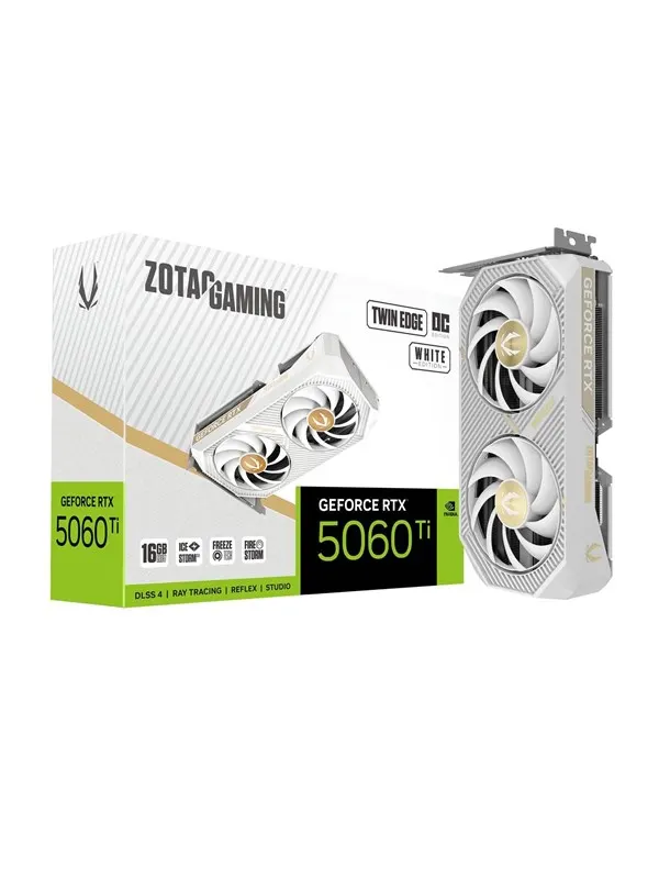 ZOTAC GeForce RTX 5060 Ti Twin Edge OC White - 16GB GDDR7 RAM - Grafikkort