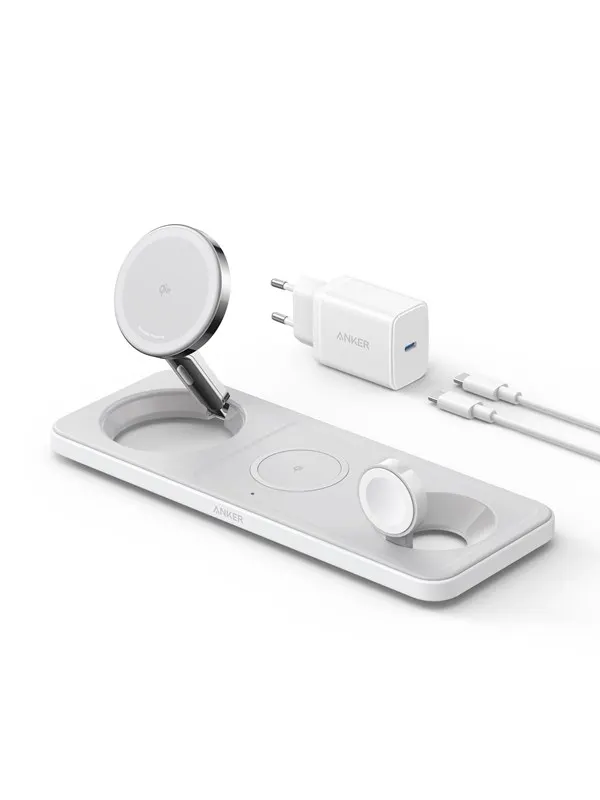 Anker MagGo Wireless Charging Station (3-in-1 Pad) - White