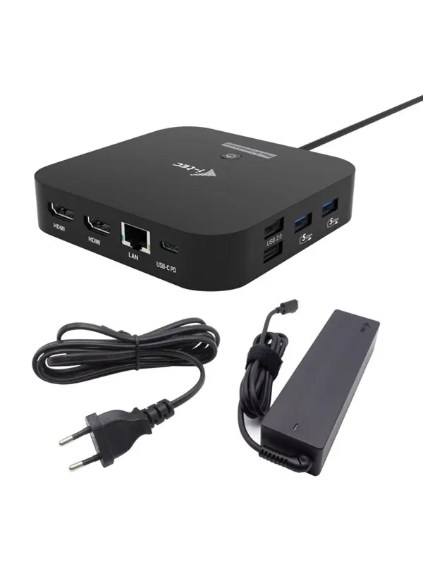 I-Tec C31DUALHDMIDPD100 USB-C Dual HDMI Docking Station with Power Delivery 100W + Universal Charger 100W