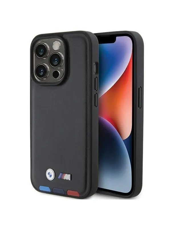 BMW BMHCP15L22PTDK iPhone 15 Pro 6.1 black/black Leather Stamp Tricolor