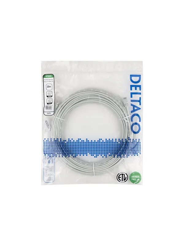 Deltaco patch cable - 20 m - grey - Grå