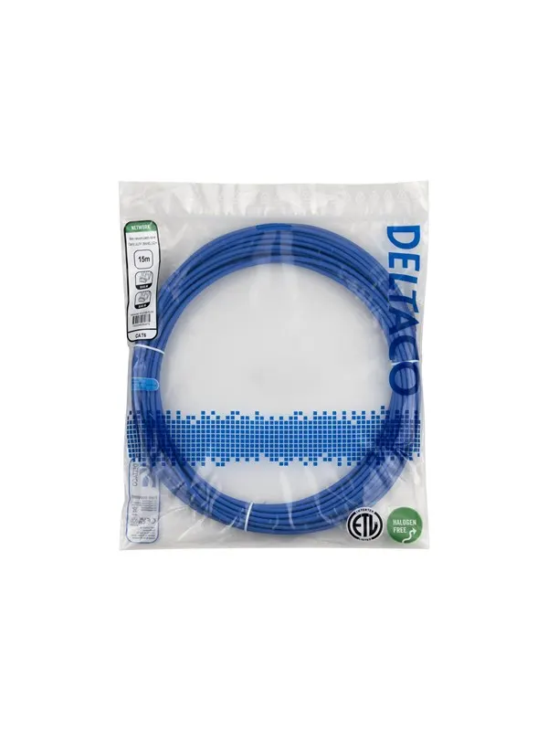 Deltaco patch cable - 15 m - blue - Blå