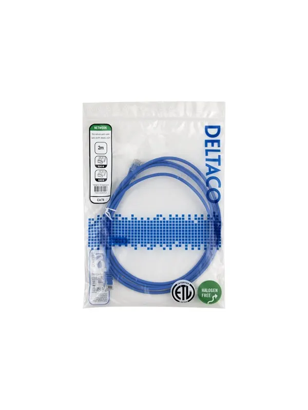 Deltaco patch cable - 2 m - blue - Blå