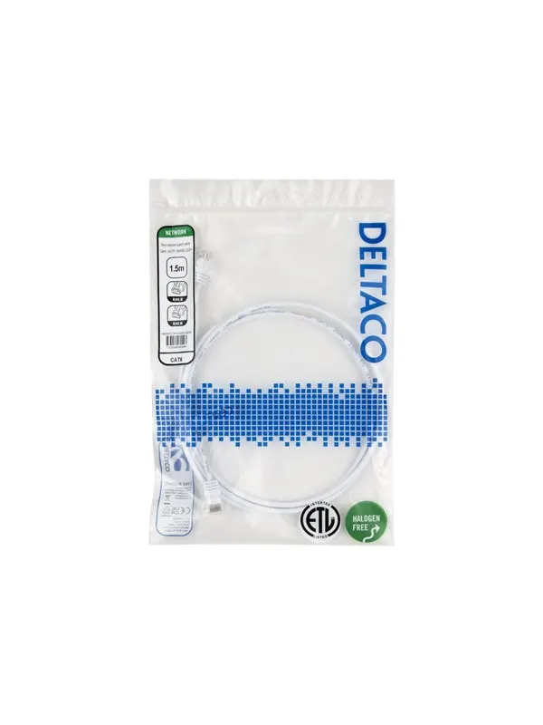 Deltaco patch cable - 1.5 m - white - Vit