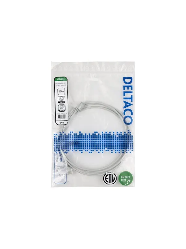Deltaco patch cable - 1.5 m - grey - Grå