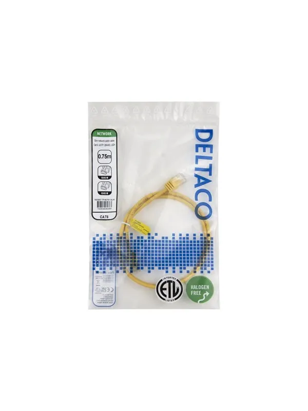 Deltaco patch cable - 0.75 m - yellow - Gul