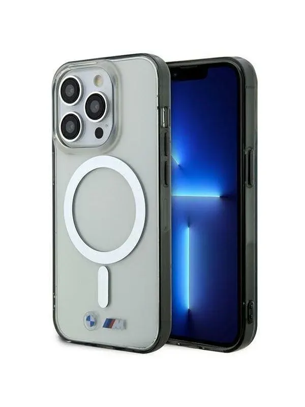 BMW BMHMP14XHCRS iPhone 14 Pro Max 6.7" transparent hardcase Silver Ring MagSafe