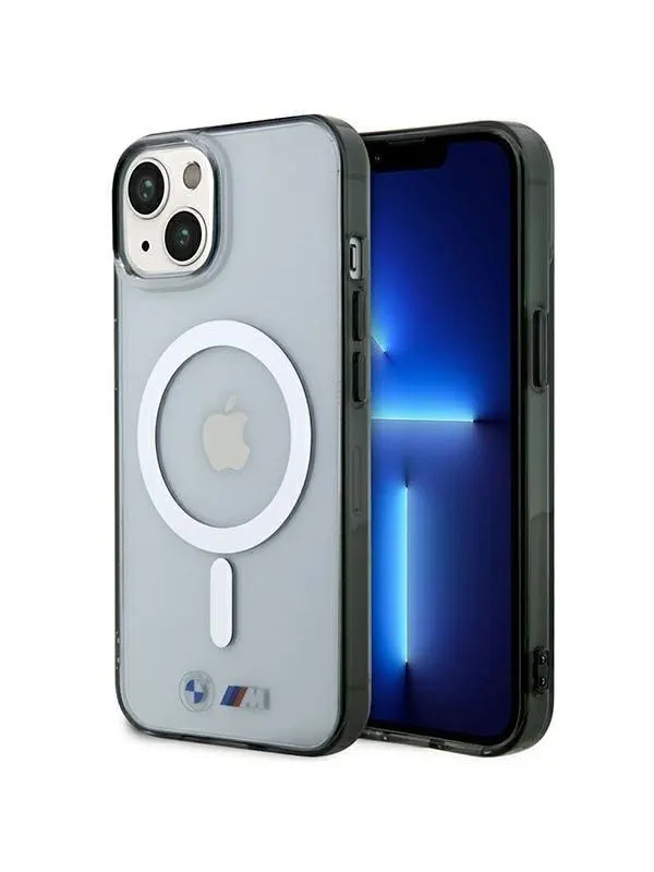 BMW Silver Ring MagSafe case for iPhone 14 Plus - transparent