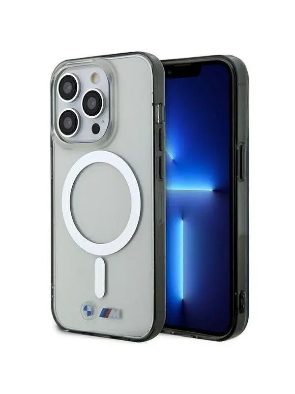 BMW BMHMP14LHCRS iPhone 14 Pro 6.1" transparent hardcase Silver Ring MagSafe